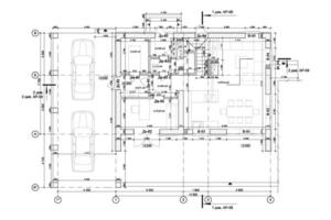 gedetailleerd bouwkundig privaat huis verdieping plan, appartement lay-out, blauwdruk. vector illustratie