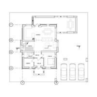 gedetailleerd bouwkundig privaat huis verdieping plan, appartement lay-out, blauwdruk. vector illustratie