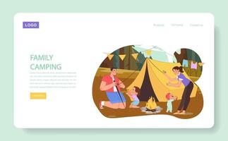 familie camping concept. vector