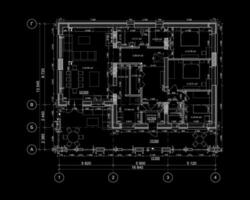 gedetailleerd bouwkundig privaat huis verdieping plan, appartement lay-out, blauwdruk. vector illustratie