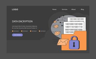 beveiligen communicatie web banier of landen bladzijde donker of nacht modus. vector