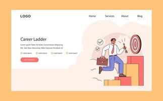 carrière ladder web of landen. stijgen naar succes en doel prestatie vector