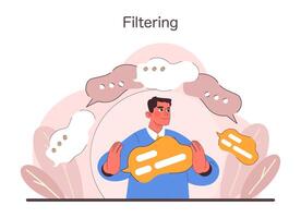 filteren concept. vlak vector illustratie