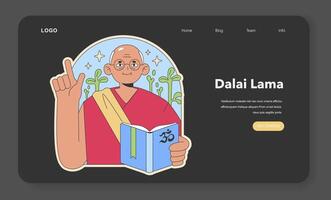 dalai lama illustratie. vlak vector illustratie.