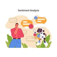 sentiment analyse concept. vlak vector illustratie