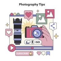 fotografie tips gids. vlak vector illustratie