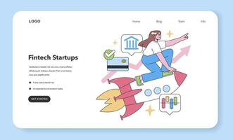 FinTech startups concept. vlak vector illustratie