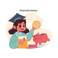 kind financieel geletterdheid concept. vlak vector illustratie.