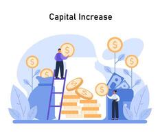 hoofdstad toenemen concept. versterken financieel middelen en stimuleren economisch groei vector