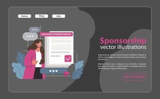 graven in sponsoring. vlak vector illustratie