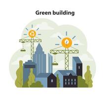 groen gebouw concept. vlak vector illustratie.