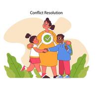 conflict resolutie concept. vlak vector illustratie