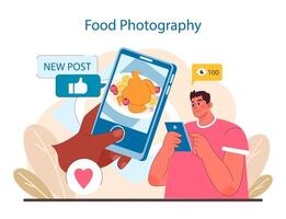 voedsel fotografie concept. gastronomisch visuals boeiend sociaal media. vector