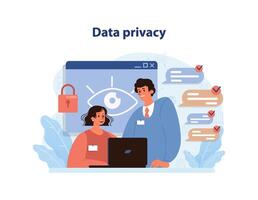 gegevens privacy concept. vlak vector illustratie