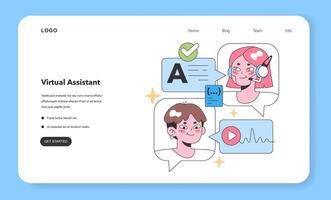 virtueel assistent concept. vlak vector illustratie