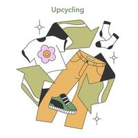 upcycling concept. vlak vector illustratie