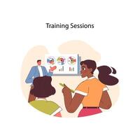 opleiding sessies concept. vlak vector illustratie