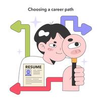 Mens kiezen carrière pad. nieuw mogelijkheden, leven veranderen beslissing. vector