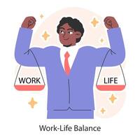 werk leven evenwicht. Mens vakkundig balanceren werk en leven. prioriteiten stellen vector