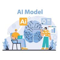 ai model- concept. vlak vector illustratie.