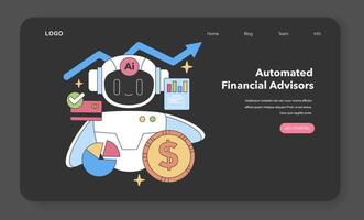 geautomatiseerd financieel adviseurs concept. vlak vector illustratie