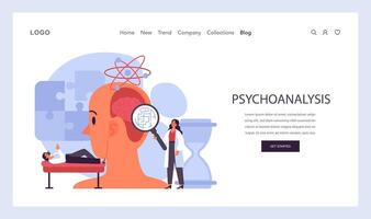 psychotherapie web banier of landen bladzijde. psychiater overleg plegen vector