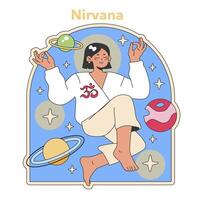 nirvana concept illustratie. vlak vector illustratie.