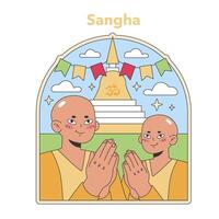 sangha gemeenschap illustratie. vlak vector illustratie