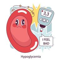 suikerziekte. meten suiker bloed met glucosemeter. glucose toezicht houden, vector