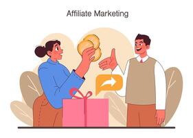 affiliate marketing. reclame programma voor cliënt behoud. doorverwijzing vector