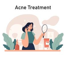 acne behandeling. dermatologie en schoonheidsspecialiste diagnose en zorg. vector