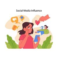 sociaal media gevolg concept. vlak vector illustratie