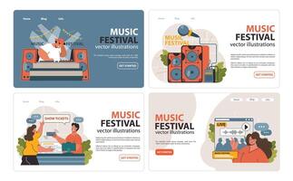 muziek- festival set. vlak vector illustratie