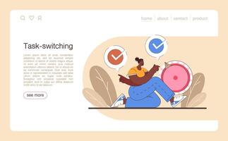 digitaal multitasking web banier of landen bladzijde. effectief en bekwaam vector