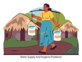 globaal water crisis thema. vlak vector illustratie