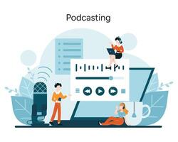 gretig stemmen delen verhalen via podcasting platformen vector