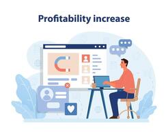 winstgevendheid toenemen strategie. een schoon vector illustratie markeren de analytisch.