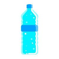 icoon van drinken water in een fles Aan een wit achtergrond. water symbool met een zuurstof bal binnen. vector illustratie