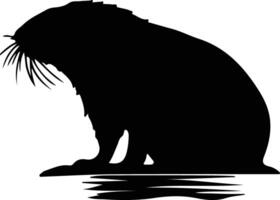 capibara zwart silhouet vector