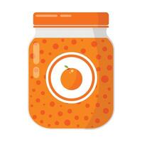 zoet oranje jam pot vector illustratie geïsoleerd wit achtergrond