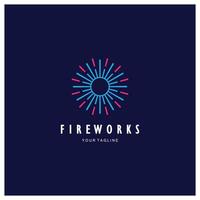 vuurwerk logo ontwerp met creatief kleurrijk vonken in modern stijl.logo voor bedrijf, merk, viering, vuurwerk, voetzoekers vector