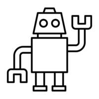 een glyph ontwerp, icoon van robot Mens vector
