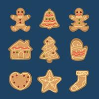 kerst eten peperkoek collectie vector