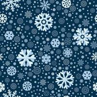 sneeuwvlok naadloos patroon. vlakke stijl. kerst besneeuwde sieraad. traditionele winterdecoratie voor achtergrond, cadeaupapier, textiel, wenskaartontwerp en decoratie vector