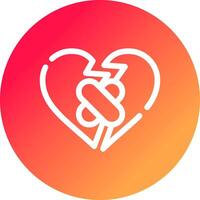 gebroken hart creatief icoon ontwerp vector