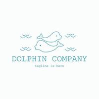 wijnoogst hipster dolfijn logo ontwerp. dolfijn kunst icoon vector