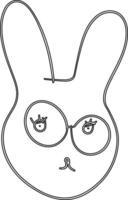 konijn uiteinde van een loop tekening grijs vakantie decoratie. vector