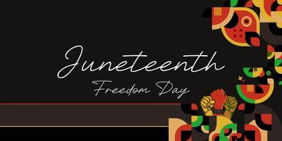 juneteenth vrijheid dag spandoek. Afrikaanse Amerikaans vrijheid dag naar vieren. abstract achtergrond met meetkundig ontwerp voor juneteenth vrijheid dag vector