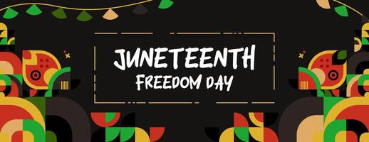 juneteenth vrijheid dag spandoek. Afrikaanse Amerikaans vrijheid dag naar vieren. abstract achtergrond met meetkundig ontwerp voor juneteenth vrijheid dag vector