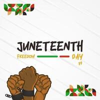 juneteenth vrijheid dag spandoek. Afrikaanse Amerikaans vrijheid dag naar vieren. abstract achtergrond met meetkundig ontwerp voor juneteenth vrijheid dag vector